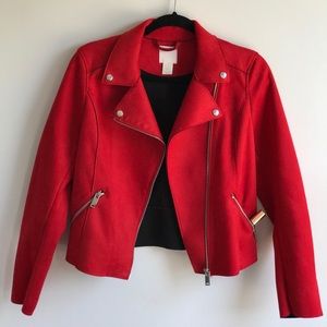H&M Faux suede red jacket